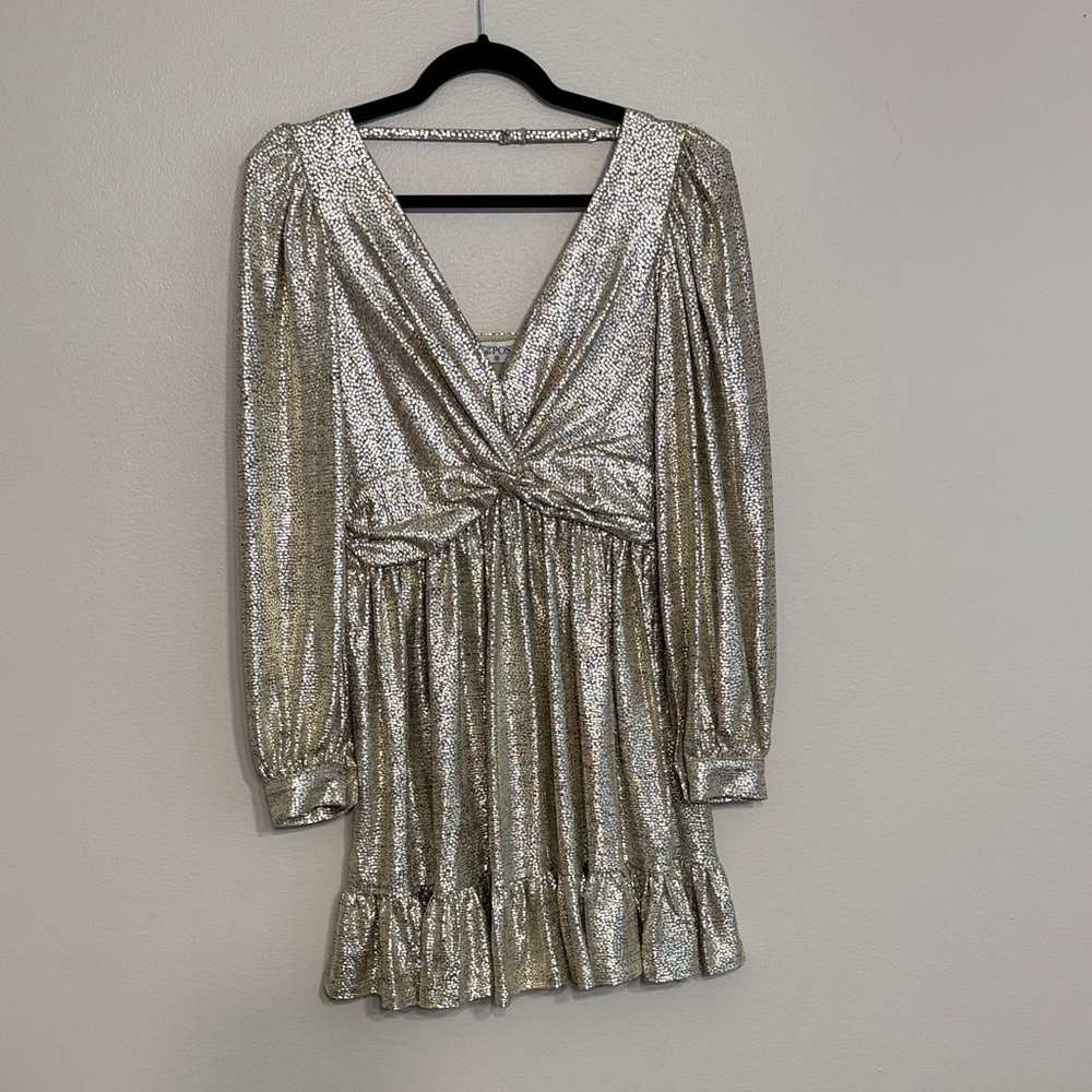 Silver Long Sleeve Dress